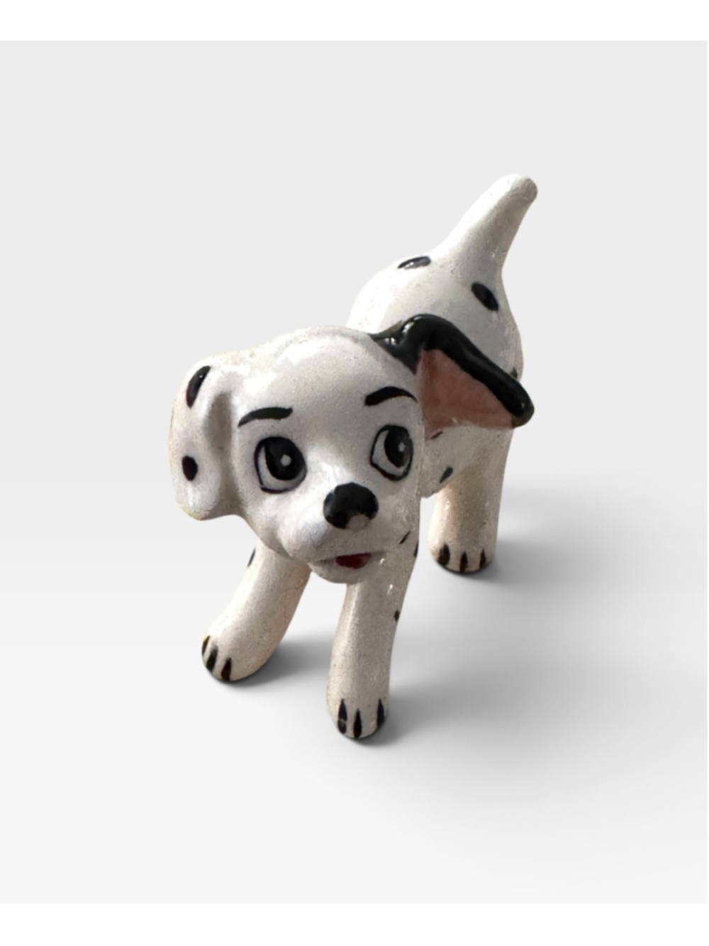 101 Dalmatians Ceramic Figure, Disney Productions Japan, Puppy Black Ear Left